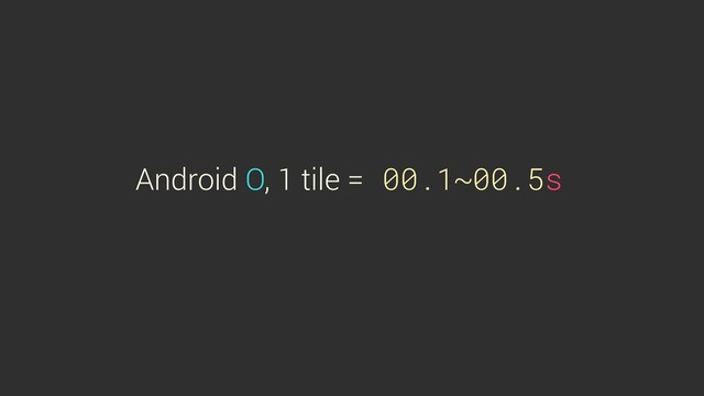Android O, 1 tile = 00.1~00.5s
