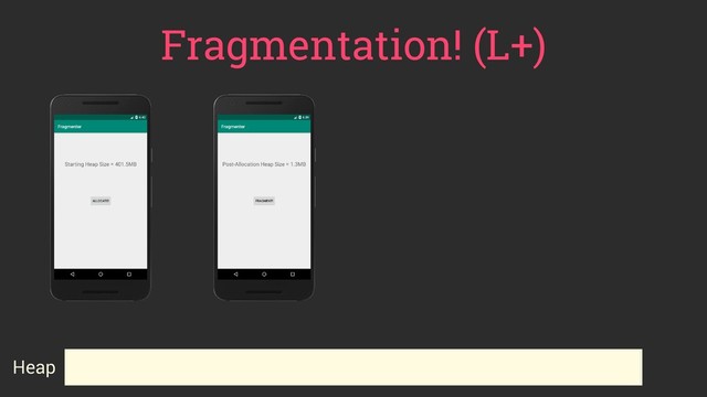 Fragmentation! (L+)
Heap
