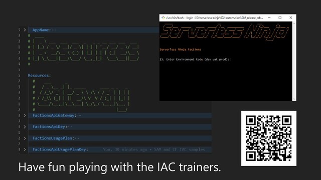 Have fun playing with the IAC trainers.
