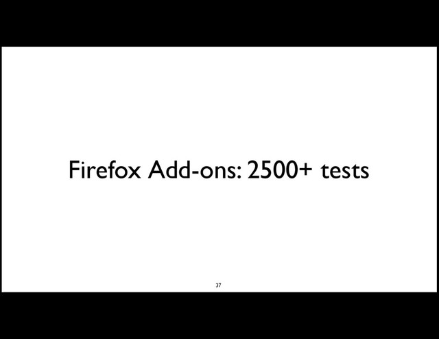 Firefox Add-ons: 2500+ tests
37
