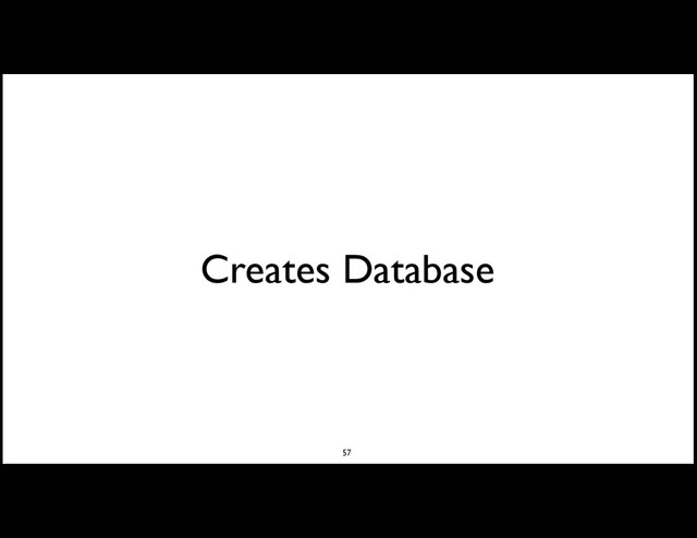 Creates Database
57
