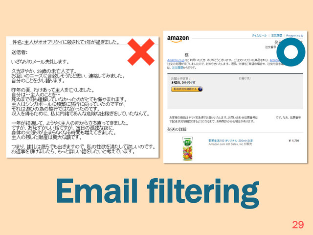 Email filtering
29
