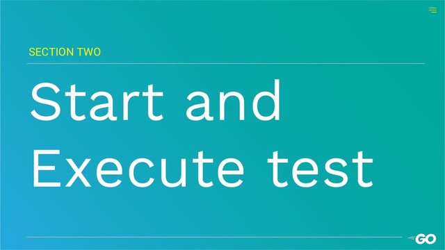 Start and
Execute test
SECTION TWO
