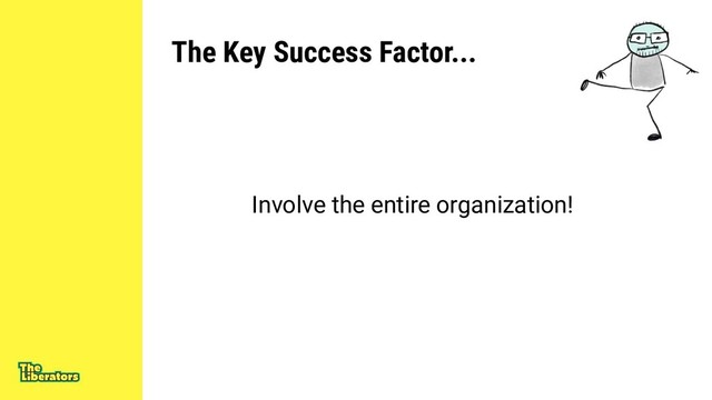 The Key Success Factor...
Involve the entire organization!
