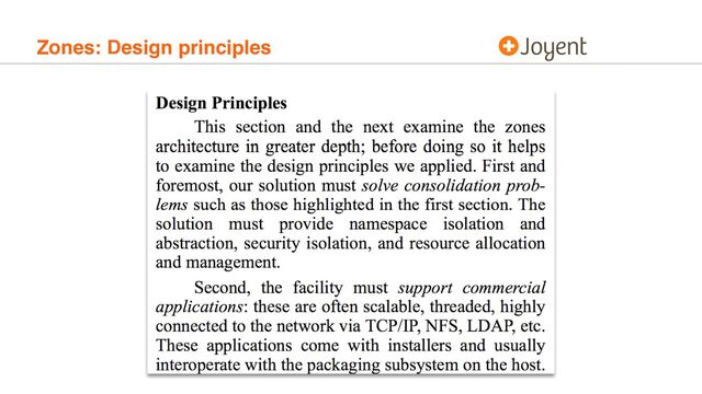 Zones: Design principles
