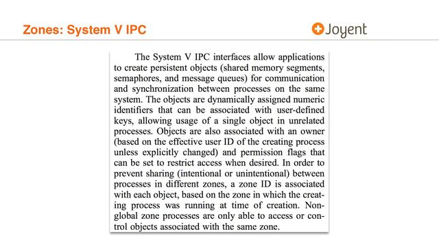Zones: System V IPC
