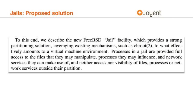 Jails: Proposed solution
