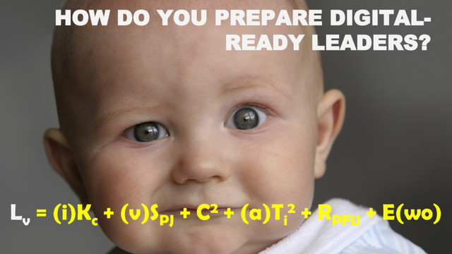 HOW DO YOU PREPARE DIGITAL-
READY LEADERS?
L
v
= (i)K
c
+ (v)S
PJ
+ C2 + (a)T
i
2 + R
PFU
+ E(wo)
