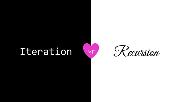 Iteration v Recursion
