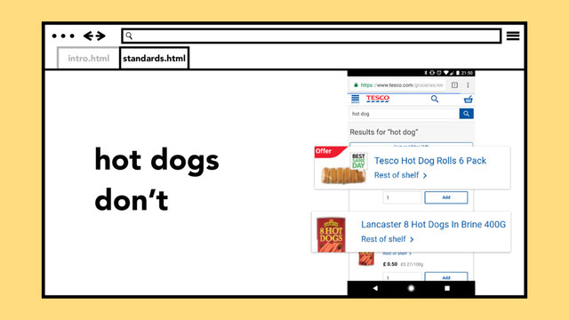 intro.html standards.html
hot dogs
don’t
