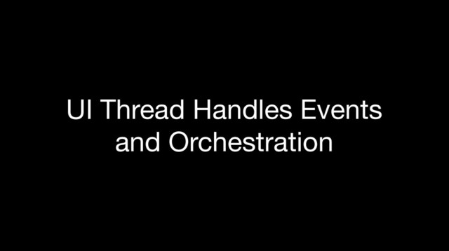 UI Thread Handles Events
and Orchestration
