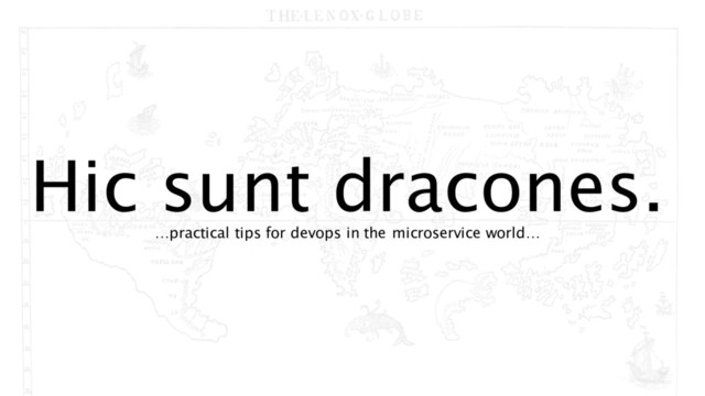 Hic sunt dracones.
…practical tips for devops in the microservice world…
