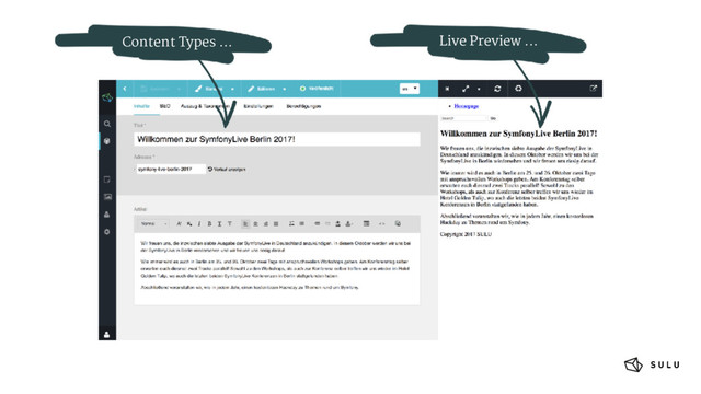 Content Types ... Live Preview ...

