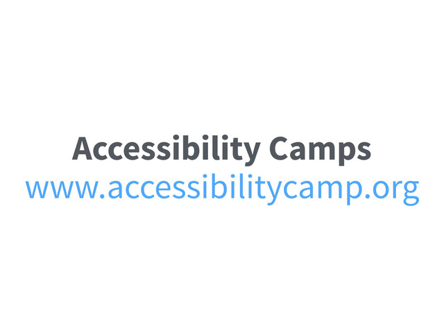 Accessibility Camps
www.accessibilitycamp.org
