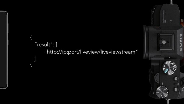 {
“result": [
“http://ip:port/liveview/liveviewstream"
]
}
{ "method": “s
