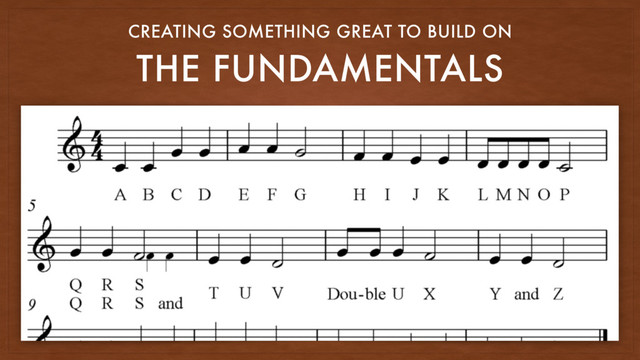THE FUNDAMENTALS
CREATING SOMETHING GREAT TO BUILD ON
