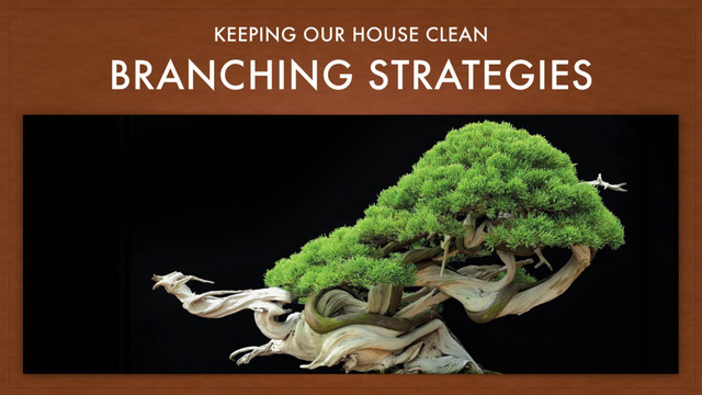 BRANCHING STRATEGIES
KEEPING OUR HOUSE CLEAN
