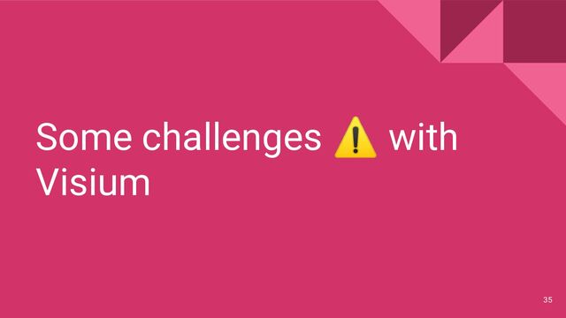 Some challenges ⚠ with
Visium
35
