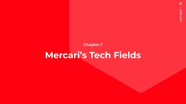 31
Chapter.7
Mercari’s Tech Fields
