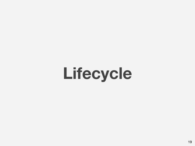 Lifecycle
19
