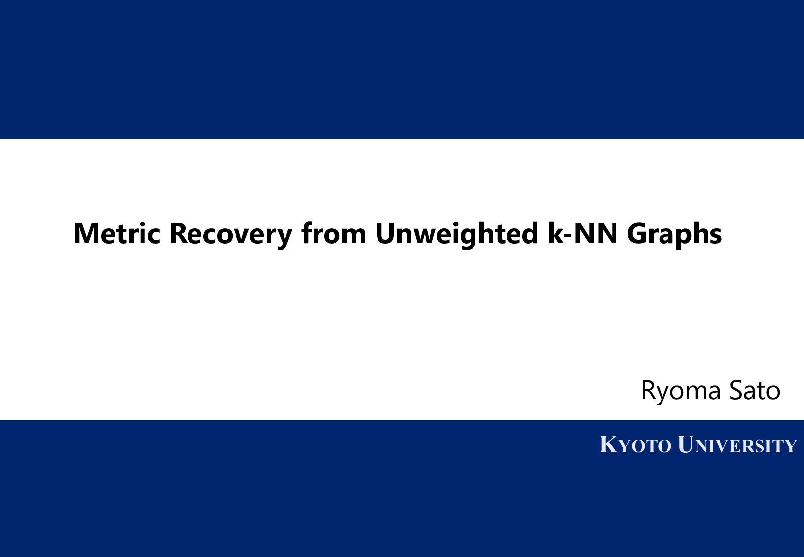 Metric Recovery from Unweighted k-NN Graphs