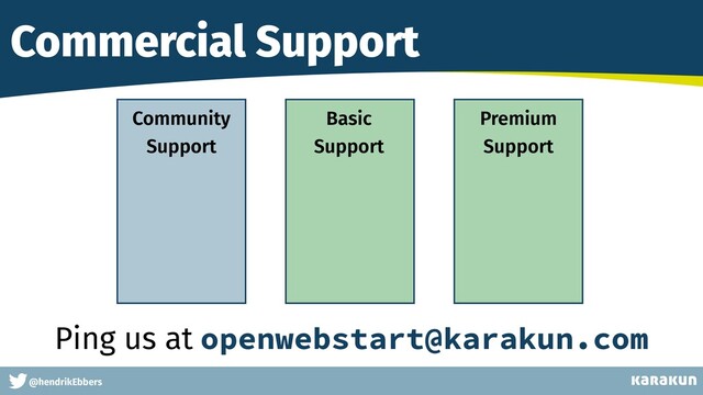 This is a very very very long gag
@hendrikEbbers
Commercial Support
Community
Support
Basic
Support
Premium
Support
Ping us at openwebstart@karakun.com
