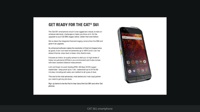 CAT S61 smartphone
