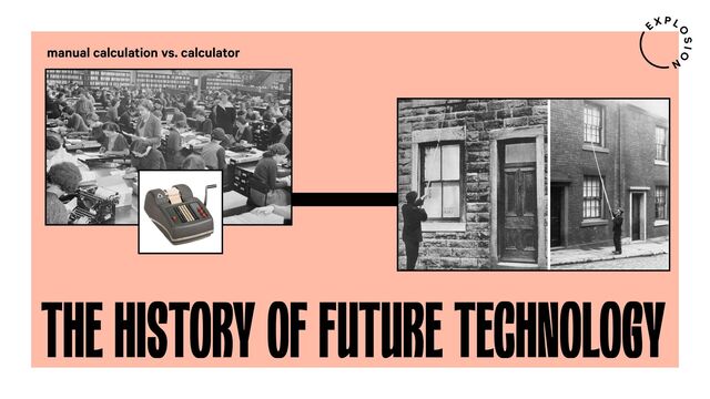 THE HISTORY OF FUTURE TECHNOLOGY
manual calculation vs. calculator
