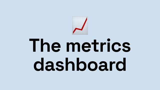 📈


The metrics
dashboard
