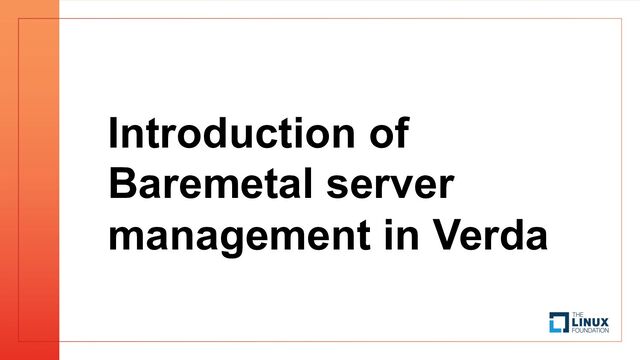 Introduction of
Baremetal server
management in Verda
