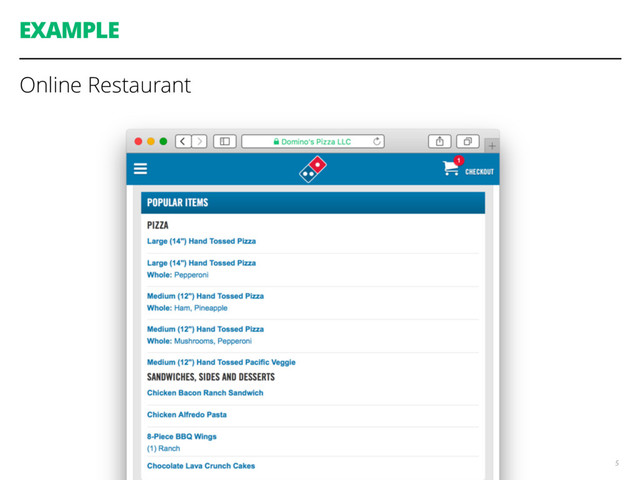 EXAMPLE
Online Restaurant
5
