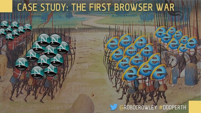 CASE STUDY: THE FIRST BROWSER WAR
@ROBDCROWLEY #DDDPERTH
