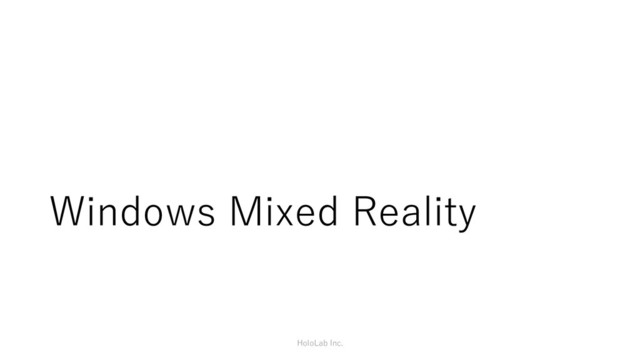 Windows Mixed Reality
HoloLab Inc.
