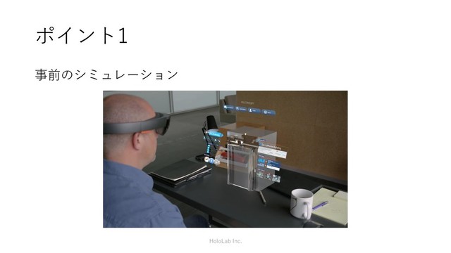 ポイント1
事前のシミュレーション
HoloLab Inc.
