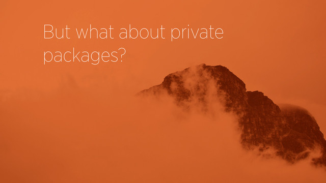 But what about private
packages?

