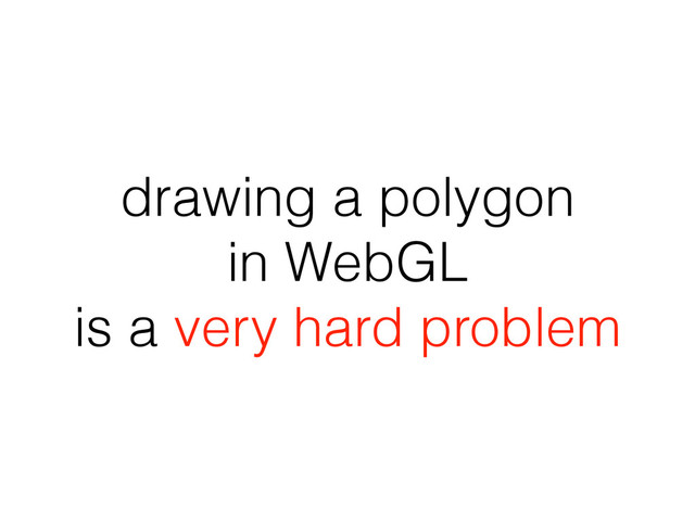 drawing a polygon
in WebGL
is a very hard problem
