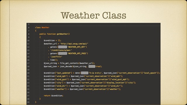 Weather Class
