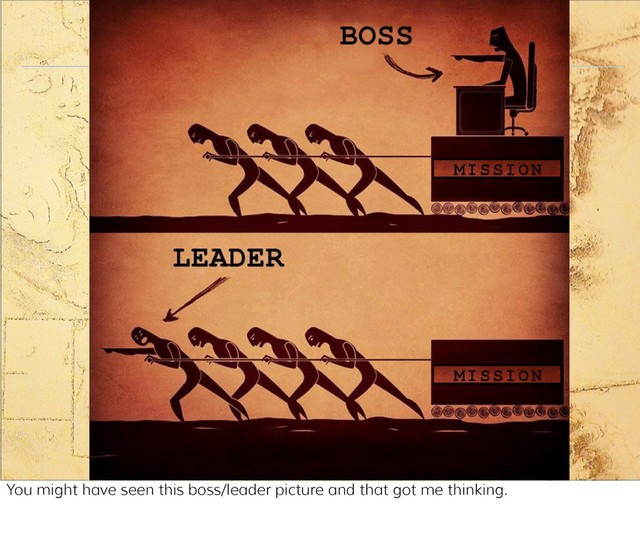 Leader / boss
You might have seen this boss/leader picture and that got me thinking.
