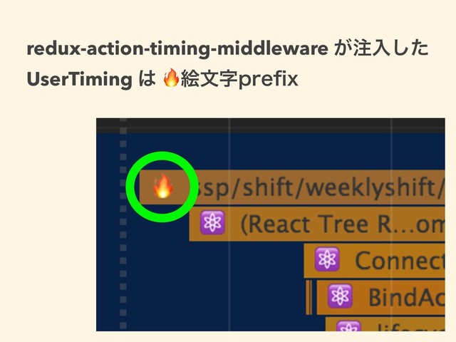 redux-action-timing-middleware ͕஫ೖͨ͠ 
UserTiming ͸ ֆจࣈQSFpY
