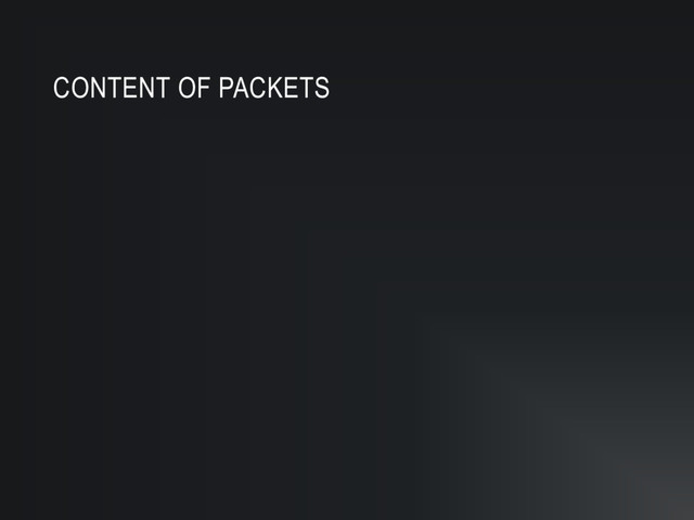 CONTENT OF PACKETS
