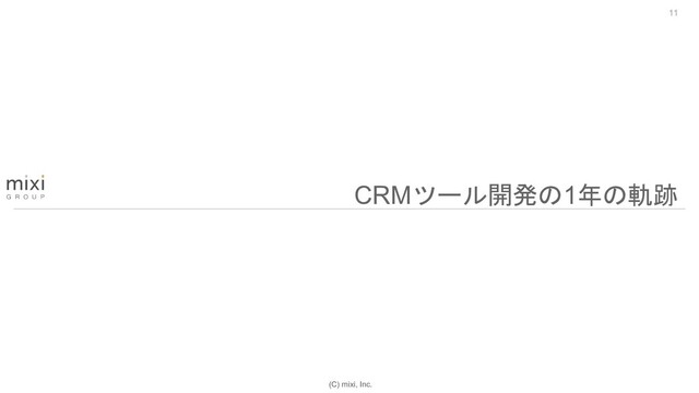 (C) mixi, Inc.
11
CRMツール開発の1年の軌跡
