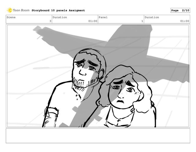 Scene
3
Duration
01:00
Panel
1
Duration
01:00
Storyboard 10 panels Assigment Page 2/10

