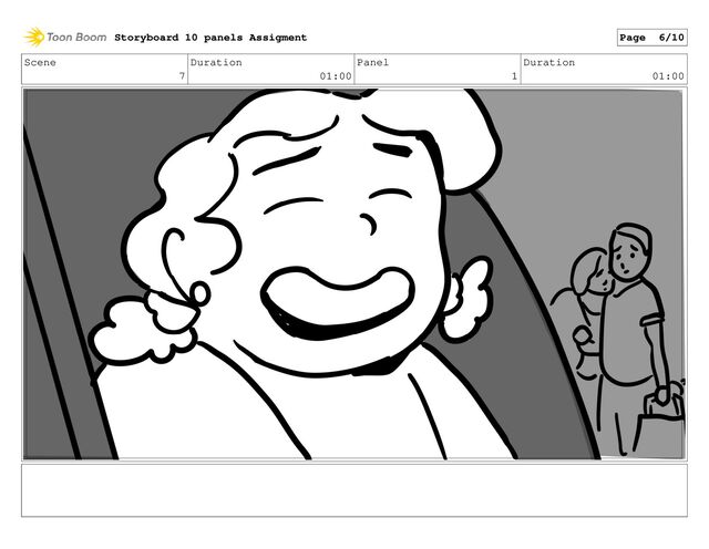 Scene
7
Duration
01:00
Panel
1
Duration
01:00
Storyboard 10 panels Assigment Page 6/10
