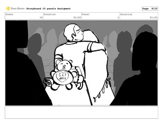 Scene
10
Duration
01:00
Panel
1
Duration
01:00
Storyboard 10 panels Assigment Page 9/10

