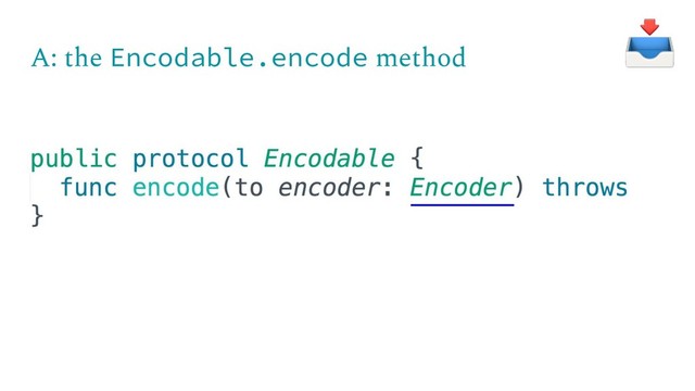 A: the Encodable.encode method
