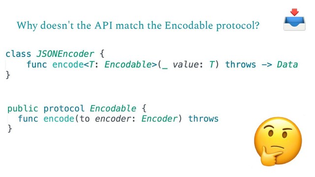 Why doesn't the API match the Encodable protocol?
