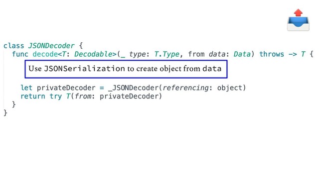 Use JSONSerialization to create object from data
