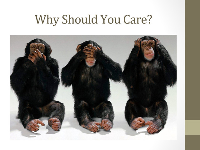 Why	  Should	  You	  Care?	  
