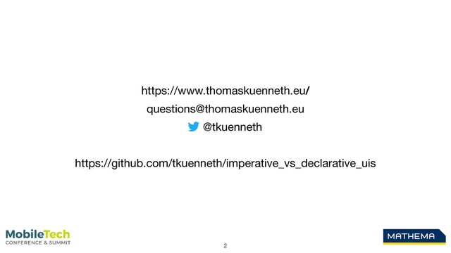 2
https://www.thomaskuenneth.eu/
questions@thomaskuenneth.eu
@tkuenneth
https://github.com/tkuenneth/imperative_vs_declarative_uis
