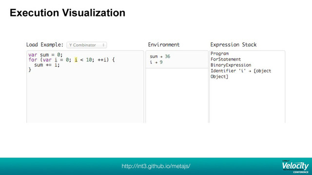 Execution Visualization
http://int3.github.io/metajs/
12

